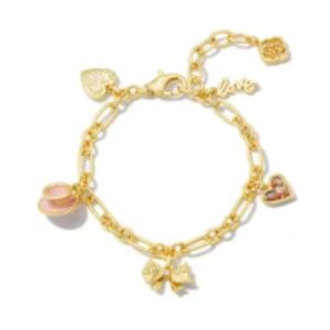 Kendra Scott x Loveshackfancy Gold Charm Bracelet In Pink Mix
